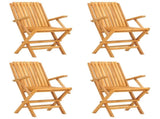 Garden Dining Set Brown Solid Teak Wood 5 Piece Set Foldable 3155037