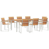 Garden Dining Set 9 pcs Solid Wood Teak 3334828