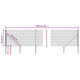 Wire Mesh Fence with Spike Anchors Green 0.8x10 m 154112