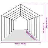 Tent Fabric without Frame Grey 10 x 5 m PE 43862