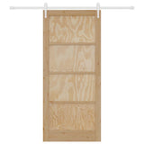 Sliding Door ORKDAL Brown 93 x 211 cm Solid Pine Wood 3333768