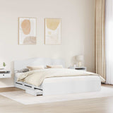 Bed Frame with Drawer White 200 x 200 cm Engineer Wood 3412970