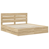 Bed Frame with Drawer Sonoma Oak 200 x 200 cm Engineer Wood 3411809