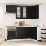 Kitchen Unit KALMAR 8 pcs Black Engineered Wood 3438448