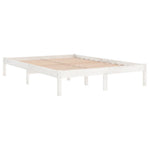 810028 Bed Frame without Mattress White Solid Wood 160x200 cm
