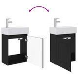 Bathroom Vanity Unit with Tap Black 45.5 x 22.5 x 84 cm 889462