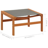 Garden Chair Grey Solid eucalyptus wood and textilene Medium 48698