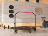 48" Foldable Mini Fitness Trampoline, with Adjustable Foam Handle, Pink T3398P349141
