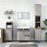 3 Piece Bathroom Furniture Set Grey Sonoma Engineered Wood 3190219