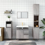 ZNTS 3 Piece Bathroom Furniture Set Grey Sonoma Engineered Wood 3190219