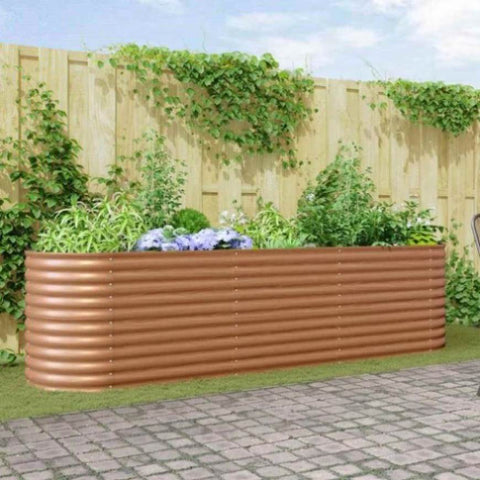 Garden Raised Bed Brown 320 x 80 x 81 cm Steel 42011326