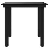 Garden Dining Table Black 80x80x74 cm Steel and Glass 318746