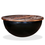 ZNTS Coffee Table Solid Reclaimed Wood Black Bowl Shape 245259