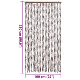 Fly Curtain Taupe and White 100x230 cm Chenille 377406