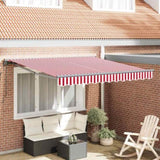 Retractable Awning Red and White 300 x 250 cm 3329996