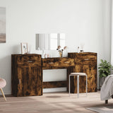 4 Piece Dressing Table Set Smoked Oak Engineered Wood 3276529