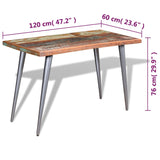 Dining Table Solid Reclaimed Wood 120x60x76 cm 244242