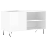 ZNTS Record Cabinet High Gloss White 85x38x48 cm Engineered Wood 831702