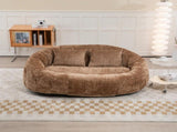 GOMYWAY Oversized Bean Bag Chair for Adults Kids 2 Seat Bean Bag Sofa with 2 Pillows, Comfy Chenille W2678P489520