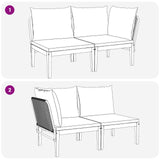 2 pcs Garden Lounge Set with Cushions Solid Acacia Wood & Rope 42022066