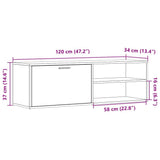 TV Cabinet Artisan Oak 120x34x37 cm Engineered Wood 855973