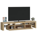 TV Cabinet with LED Lights Sonoma Oak 200x36.5x40 cm 3152812