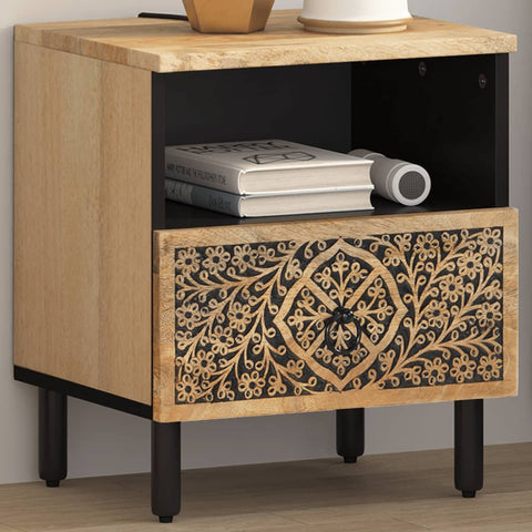 ZNTS Bedside Cabinet 40x33x46 cm Solid Wood Mango 358218