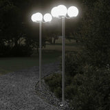 Outdoor Floor Lamps 2 pcs Silver 215 cm Stainless Steel 4006390