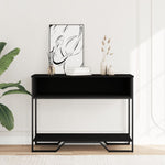 ZNTS Console Table Black 100x35x74.5 cm Engineered Wood 848529
