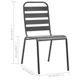 7 Piece Garden Dining Set Steel Dark Grey 3074477