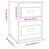 Wall-mounted Bedside Cabinet High Gloss White 41.5x36x53cm 816396
