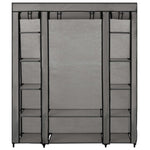 Wardrobe with Compartments and Rods Grey 150x45x176 cm Fabric 282436