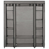 Wardrobe with Compartments and Rods Grey 150x45x176 cm Fabric 282436