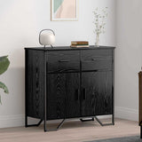 Sideboard with Drawer Black Oak 79.5 x 35.5 x 74.5 cm 883568