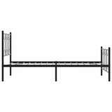 Metal Bed Frame without Mattress with Footboard Black 100x200cm 376141