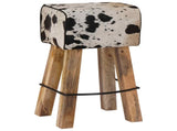 Bar Stool 2 pcs Black and White 44 x 33 x 74 cm Real Leather 42042127