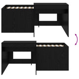 Kids'High Bed Frame with Desk Black Engineered Wood 3422668