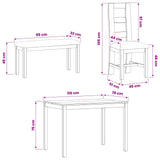 Dining Set 5 pcs Grey Solid Oak Wood 3430287