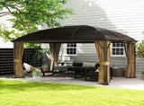 3 x 4m Hardtop Gazebo Canopy with Metal Roof, Aluminium Gazebo Permanent Pavilion with Netting and T3398P315897
