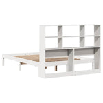 ZNTS Bookcase Bed without Mattress White 135x190 cm Double Solid Wood Pine 3321578