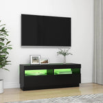 TV Cabinet with LED Lights Black 100x35x40 cm 804455