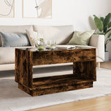 Coffee Table with Infinity LED Smoked Oak 90x50x50 cm 847669