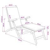Folding Deck Chair with Cushion White Solid Teak Wood 42030522