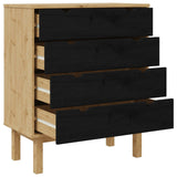 Chest of Drawers OTTA Black 76.5 x 39.5 x 90 cm Solid Pine Wood 42041750