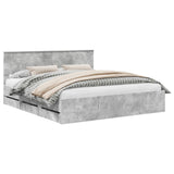 Bed Frame with Drawer Concrete Grey 180 x 200 cm Engineer Wood 3407959