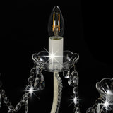 Chandelier with Beads White 12 x E14 Bulbs 281608