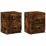 Bedside Cabinets 2 pcs with 2 Drawers Smoked Oak 40x36x50 cm 858794