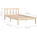 Bed Frame without Mattress Solid Wood Small Single 810042