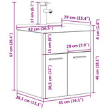Bathroom Sink Cabinet with Built-in Basin and Faucet Sonoma Oak 3325013