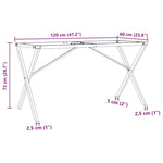 ZNTS Dining Table Legs X-Frame 120x60x73 cm Steel 357910